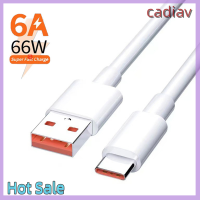 ของขวัญคริสต์มาส Cadiav 6A ยาว2เมตร66W USB Type-C ซูเปอร์สายชาร์จแบบเร็วสำหรับ Xiaomi Huawei