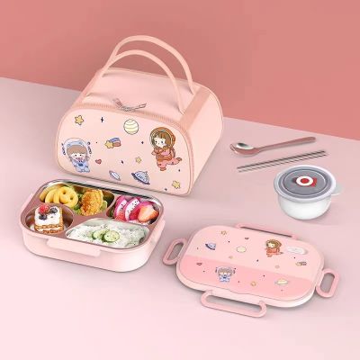 ► 316 Stainless Steel Thermal Lunch Box Cute Kawaii Lunch Box Kids Lunch Bag Cartoon Microwave Bento Box Kids Lunch Box for School