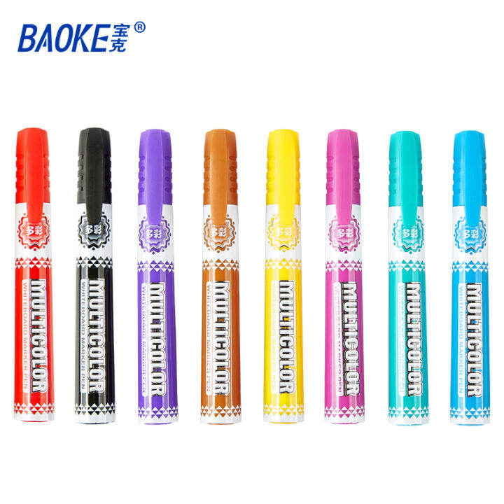 baoke-refillable-color-whiteboard-marker-office-school-home-classroom-supplies-childrens-drawing-pen-erasable-markers