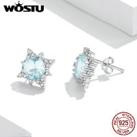 Wostu Silver Earring 925 Women Stud Shining Star Earrings Set Ear Buckles Cuff For Lady Marriage Earring Statement Jewelry Gift