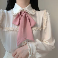 Korean Fashion Chiffon Blouse shirt Long-sleeved OL Shirt Tassel Bow tie Women Tops roupas feminina