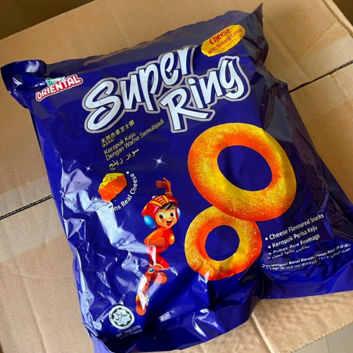 สุดคุ้ม-ขนมวงแหวนชีส-superring-cheese-มี-8-ห่อเล็ก-ซุปเปอร์ริง-ขนมนำเข้า-อร่อย-หอมชีส-สินค้ามีฮาลาล-สายชีสห้ามพลาดเลย