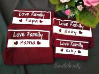 Love Family เสื้อครอบครัว พ่อ แม่ ลูกเสื้อคู่รัก T-shirt Unisex เสื้อยืดแฟชั่น เสื้อสกรีนผ้าคอตตอนเนื้อนุ่ม ไม่หด ไม่ย้วย ราคาต่อตัว