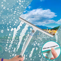 Window Washing Brush Glass Wiper Blade Cleaner with Long Handle Double-Sided Rotating Silicone Squeegee Household Cleaning Tools