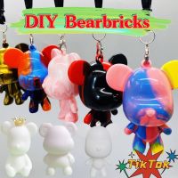 DIY Fluid Painting Bearbrick Model Violent Bear keychain pendant Room decoration kids gift