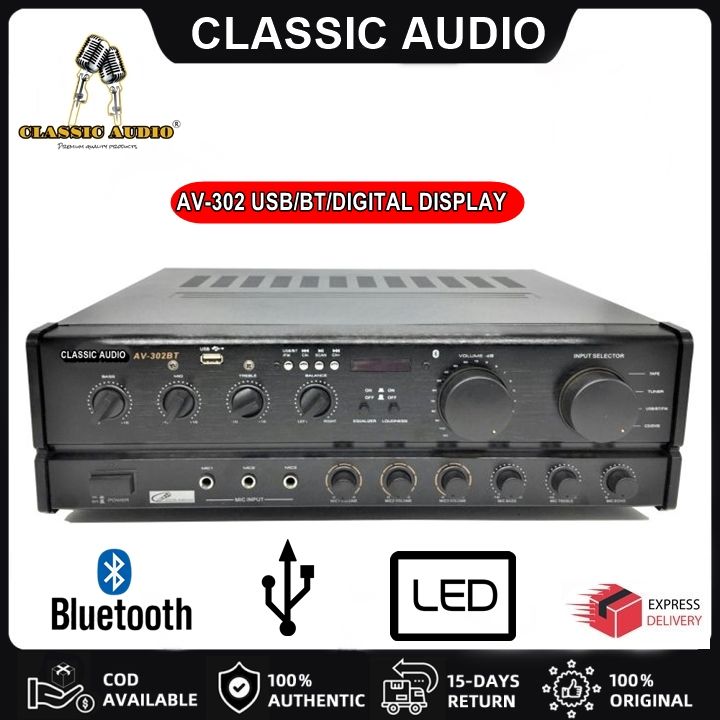 Classic Audio By Konzert MegaPro AV-302 USB/BT/Digital Display