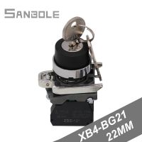 Two Position Selector Switch XB4 BG21 Bring Key Two Archives Rotating Metal Button Switches Open Hole 22MM Frequently Open 380V