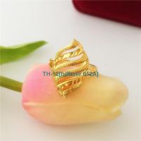 bdfszer 012A Thick gold-plated imitation Vietnamese sand gold ring womens imitation gold personality living index finger ring batting coin does not fade jewelry