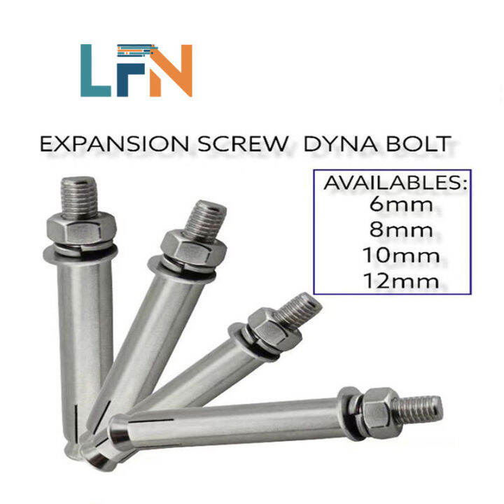 ZJW 1pc 6mm12mm Galvanized Dyna Bolt / Expansion Bolt / Anchor Bolt / SS Dyna Screw Depot