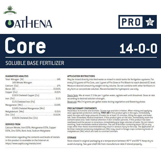 สินค้าพร้อมจัดส่ง-athena-core-pro-line-10lbs-box-ปุ๋ย-ให้สารอาหารพื้นฐานที่แข็งแกร่งในทุกขั้นตอนของการเจริญเติบโตของพืช-สินค้าใหม่-จัดส่งฟรีมีบริการเก็บเงินปลายทาง