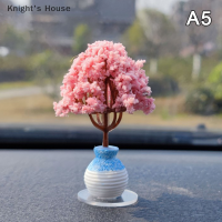 Knights House ใหม่รถมินิต้นไม้ตกแต่งกลางคอนโซลรถอุปกรณ์เสริมพืชสีเขียวประดับดอกไม้จำลองของขวัญน่ารักสำหรับเด็กผู้หญิง