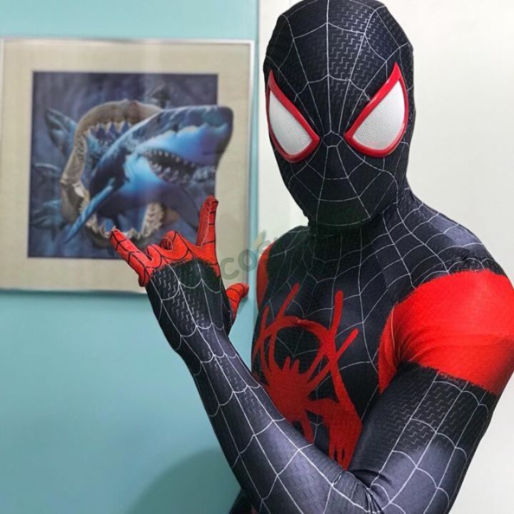 Miles Morales Costume Amazing Spiderman Cosplay Bodysuit Jumpsuit Superhero  Zentai Suit For Kids Adult Carnival Party Outfit 