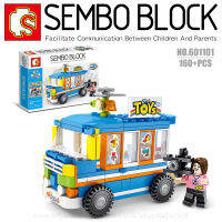 บล็อกตัวต่อรถเข็นร้านค้า พร้อมมินิฟิกเกอร์ 1 ตัว SEMBO BLOCK 601101 จำนวน 160 ชิ้น