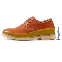 7 CM Taller Men Leather Casual Shoes Fashion Sneaker Height Increasing Leisure Flats Gentleman Wedding Shoes For Men