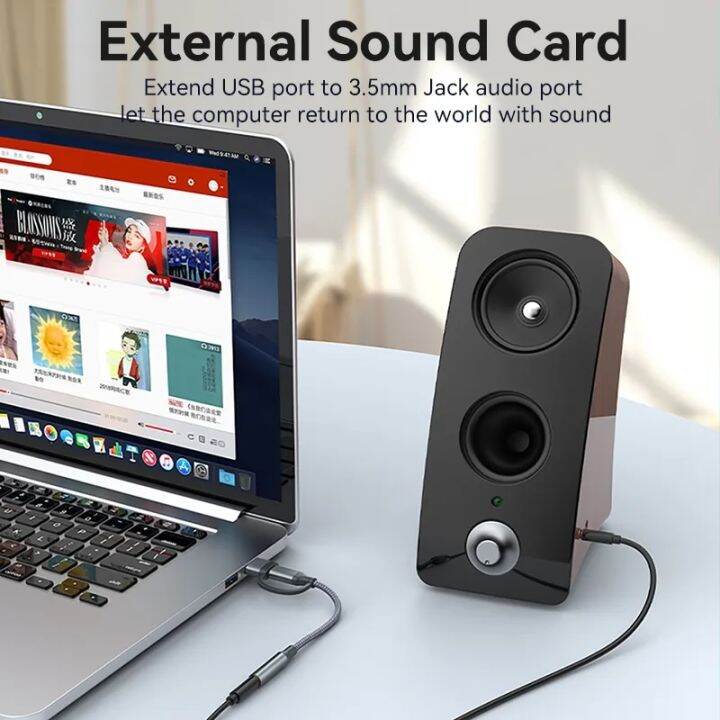 USB Sound Card Earphone Converter Type C To 3.5mm Jack Audio Adapter