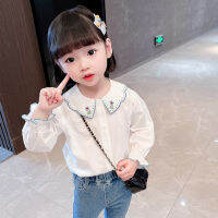 Girls Blouse Floral Embroidery Shirt For Girls Spring Autumn Shirts For Girl Casual Style Clothes Girls