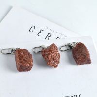 New Simulated Beef Block Keychain Creative Food Braised Beef Photography Prop Decoration Car Bag Pendant Ornaments Gift Jewelry Key Chains