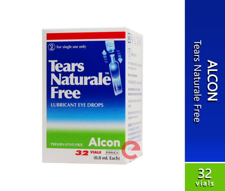 Alcon Tears Naturale Free Lubricant Eye Drops 0.8ML X 32 Reclosable Vials PreservativeFree