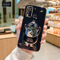 AnDyH New Design Phone Case for Vivo Y50 Y30 Y30i Luxury 3D Stereo Duck Mobile Phone Holder Phone Case Fashionable and Comfortable Soft Case with