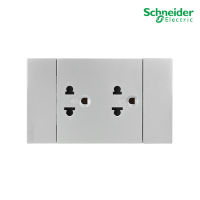 Schneider Electric A70426UST_GY - เต้ารับคู่ 3 ขา ประกอบสำเร็จรูป สีเทา Duplex socket 3 Pin, Gray  รุ่น AvatarOn A สั่งซื้อได้ที่ PlugOn