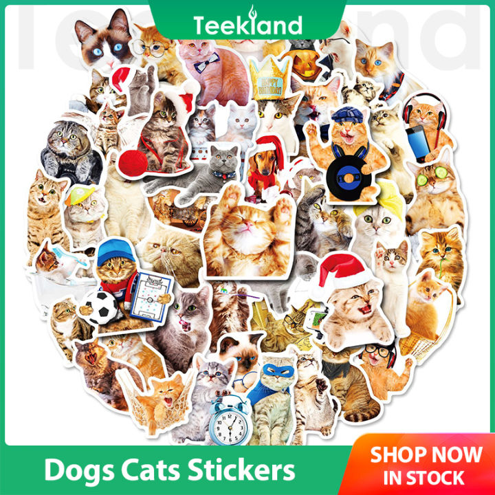 ของตกแต่งของเล่นรูปการ์ตูนสติกเกอร์แมว-teekland1pcs-สุนัขสติกเกอร์รูปสัตว์น่ารักสติกเกอร์แมว