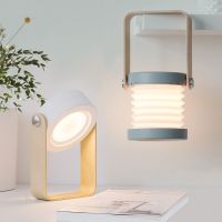 Led Table Lamp New Creative Wood Handle Foldable Reading Lamp Portable Lantern Lamp Telescopic Folding Night Lights USB Charging