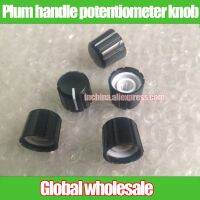 【CW】 10pcs Plum handle potentiometer knob cap / black body white indication high 14.5MM x diameter 13MM hole depth 11mm