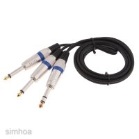 [SIMHOAMY] 6.35mm 14" TRS Stereo to Dual 14" TS Mono Y Splitter Cable 1.5m