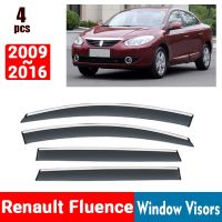 FOR Renault Fluence 2009-2016 Window Visors Rain Guard Windows Rain Cover Deflector Awning Shield Vent Guard Shade Cover Trim