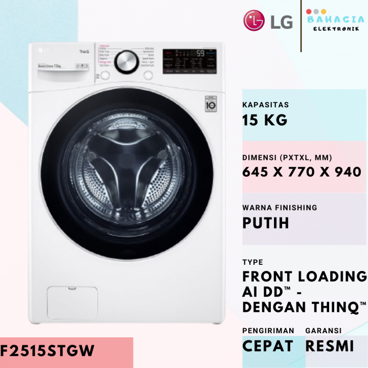 Lg F2515stgw Mesin Cuci Front Loading 15kg Smart Inverter Lazada Indonesia 5631