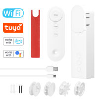 Tuya เครื่องเปิดม่านลูกกลิ้งไฟฟ้ามอเตอร์ผ้าม่านอัจฉริยะระบบ WiFi,เครื่องเปิดอัตโนมัติไม่มีสายไฟรองรับการตั้งค่าเครื่องจับเวลาควบคุมรีโมทแอปการตรวจจับอุณหภูมิใช้ได้กับ Alexa Google Home