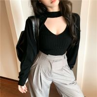 【Ready stock】women clothes Solid color Casual Loose Outside Long sleeve knitted top shawl sweater