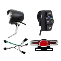 Electric Bike 36V 48V Headlight Front Lights TailLights Rear Warning Lights LED Night Spotlight Headlight Cycling Part