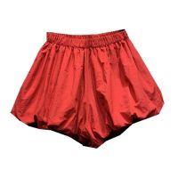 Reduction of age bubble shorts in the summer of 2023 female thin section high elastic waist easy leisure lantern pumpkin wide-legged culottes son FS