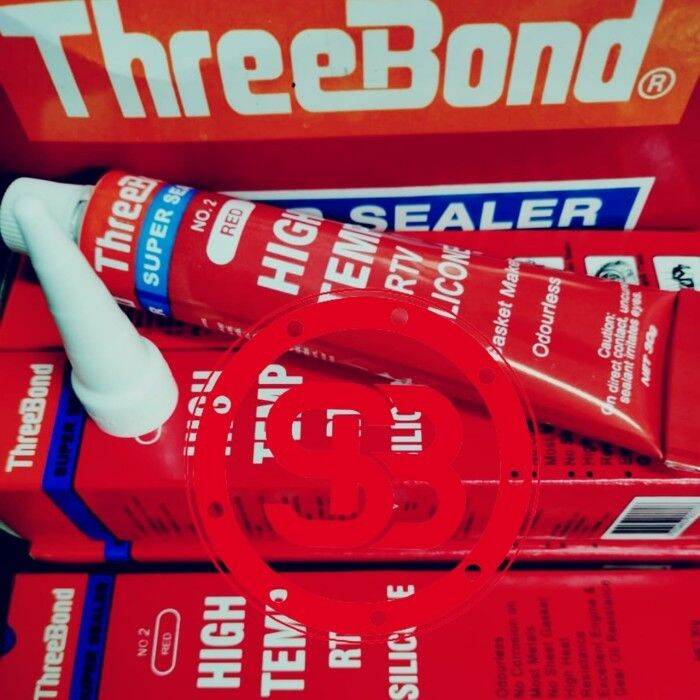 Lem Threebond Super Sealer No.2 HIGH Temp RTV Silicone Red Merah 30gr ...