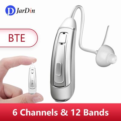 ZZOOI Mini Hearing Aids BTE Digital Hearing Aid 6 Channels 12 Bands Sound Amplifier For Elderly Deafness Moderate to Severe Loss Audif