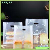 SFAJAI 100PCS โปร่งใสโปร่งใส ถุงพลาสติกใส่ของ พร้อมมือสำหรับเด็ก กระเป๋าใส่เครื่องประดับ ถุงช้อปปิ้งถุง น่ารักน่ารักๆ ขอบคุณนะครับ ถุงห่อคุกกี้ขนม ตกแต่งปาร์ตี้งานแต่งงาน