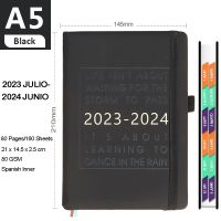 2023-2024 Spanish Planner Notebook A5 Agenda Daily Schedule Journal Diary Office School Supplies Accessories Stationery Laptop Stands