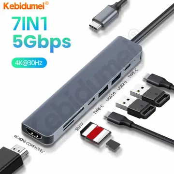 Anker usb hub 341 USB-C Hub (7-in-1) with 4K HDMI 100W Power Delivery usb c  hub and 2 USB-A 5Gbps Data Ports laptop accessories - AliExpress