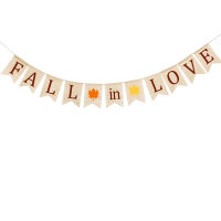 JOLLYBOOM Happy Fall Burlap แบนเนอร์วันขอบคุณพระเจ้า Garland แบนเนอร์ Maple Leaf ฟักทองขอบคุณแบนเนอร์ Rustic Fall Harvest Bunting Flags สำหรับ Fall Harvest วันขอบคุณพระเจ้าตกแต่งบ้าน