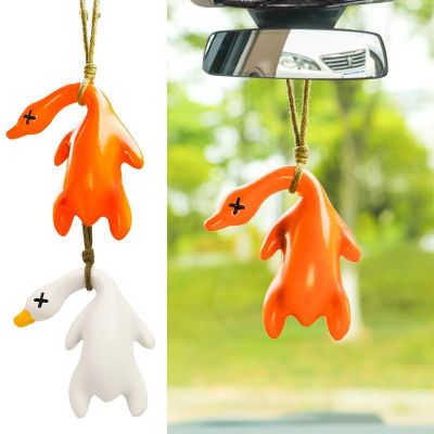 【jw】✘  Swinging Car Ornament Engraçado Cartoon Roast Pingente Criativo Espelho Retrovisor Decoração Do Carro Para Interior