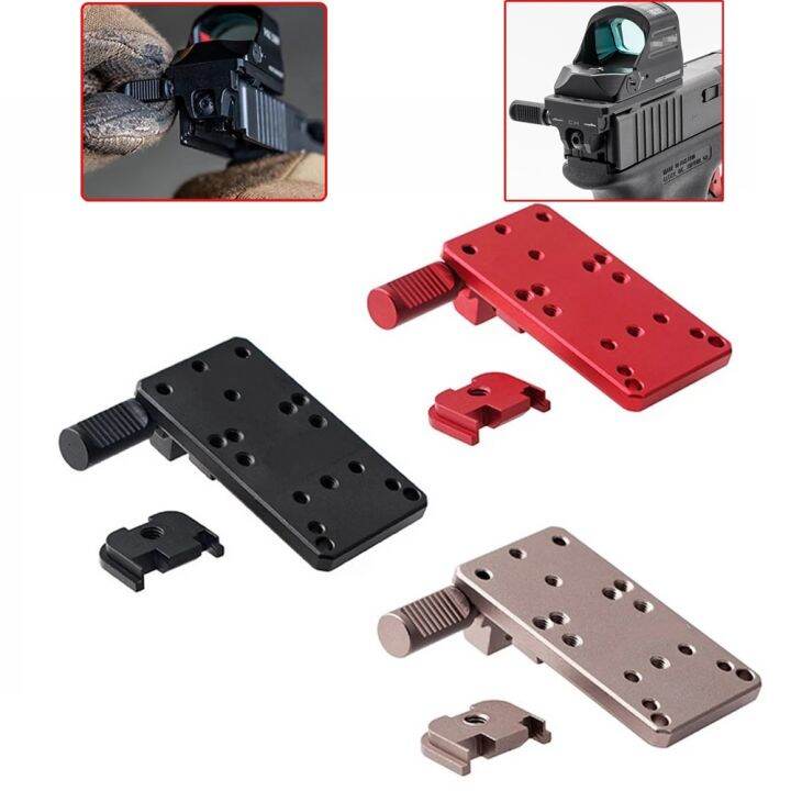 Universal Glock Rear Sight Mount Plate – For RMR Red Dot Scope – Aluminum