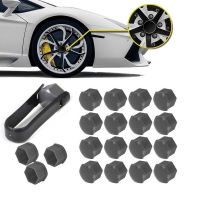 20pcs/set 17mm Car Hub Screw Cover Wheel Nut Caps Bolt Rims Gray Car Tyre Nut Bolt Exterior Decoration For VW Audi Skoda Nails  Screws Fasteners