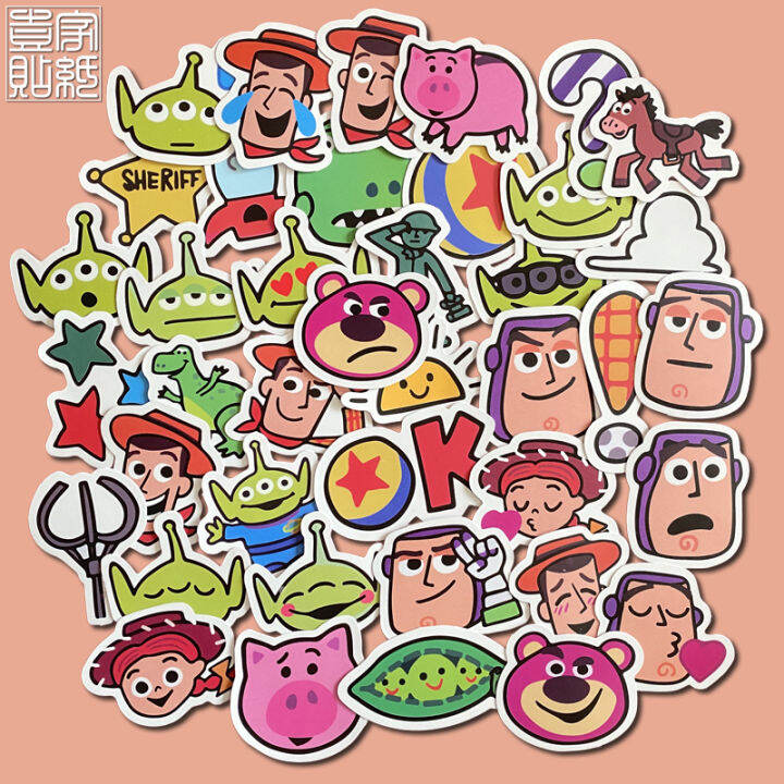 40 mini toy story and lovely cartoon cartoon small computer stickers ...