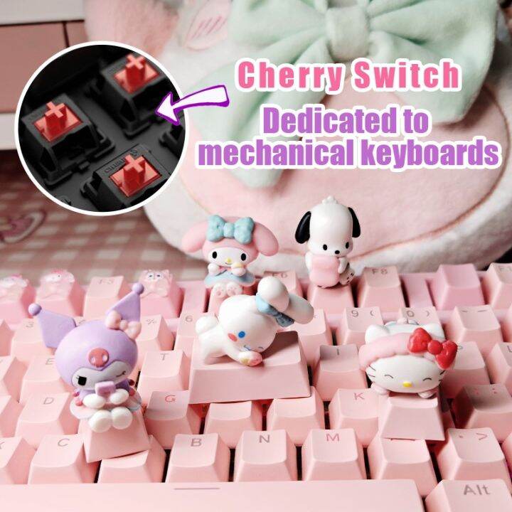 คีย์แคป-keycap-cinnamoroll-dog-ปุ่มกดคีย์บอร์ด-abs-ลายการ์ตูนแมว-kuromi-mymelody-r4-oem-น่ารัก-สร้างสรรค์-diy