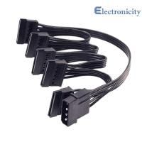 Molex 4พิน1ถึง5 SATA 15 Pin Hard ไดรฟ์แหล่งจ่ายไฟสายตัวแยก78ซม.