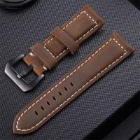 ☂✙ 20mm 22mm 24mm 26mm Green brown Genuine Leather Bracelet man Watch Band for Panerai PAM111 441 cowhide Watchband Wrist Strap