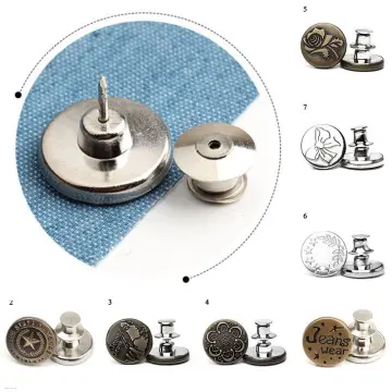 Detachable Adjustable Jean Snap Fastener Metal pin Pants Buttons for  Clothing Perfect Fit Waist Buckles Sewing-free DIY 17mm