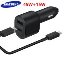 Samsung 60W รถชาร์จ Dual Port Fast Charge EP-L5300 5A ประเภท C PD Cable