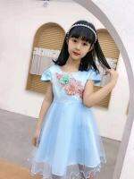 Girls formal dressชุดทางการของเด็กผู้หญิงกระโปรงดอกไม้ผ้าดีสวย2~6years